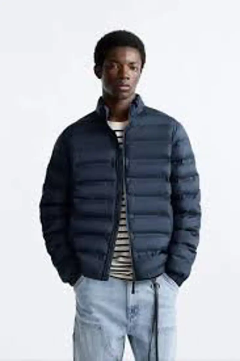 Men’s Lightweight Quilted Puffer Jacket – Navy Blue