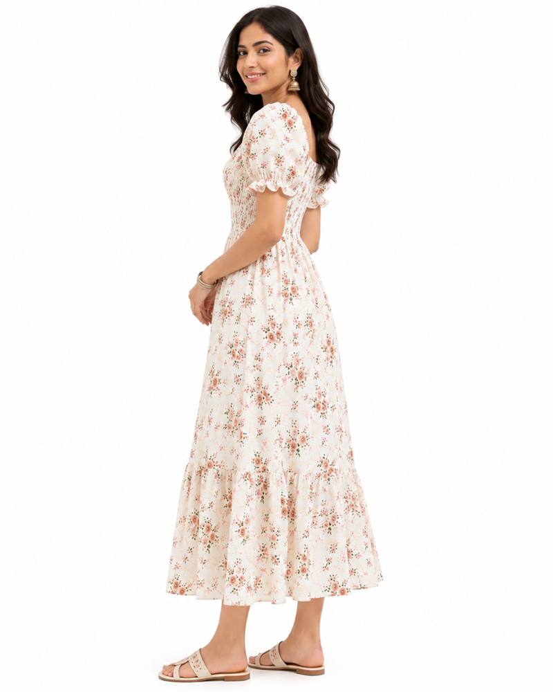 Women's Floral Print Cotton Summer Dress