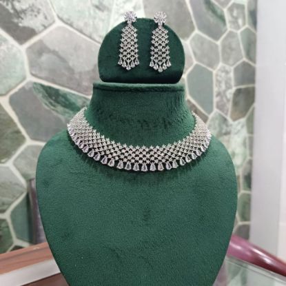 Picture of AD CZ Necklace / Choker White Mala 