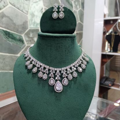 Picture of AD CZ Necklace with white stones