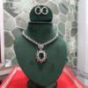Picture of AD CZ Necklace with Big Pendant Green