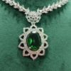 Picture of AD CZ Necklace with Big Pendant Green